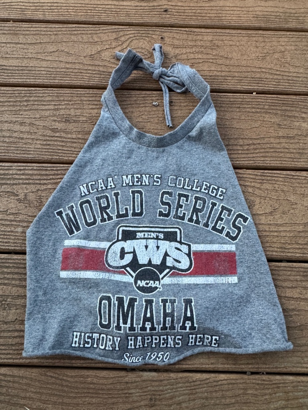 NCAA World Series College World Series vintage reworked halter top one size